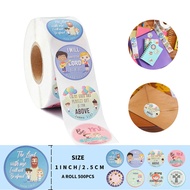 500PCS Round Religious Stickers Labels 8 Styles Pattern Christian Bible Verse Sticker for Kids School Baby Cute Toy Stickers