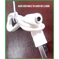 USB Male to Jack DC 3.5mm 1mm Female Length 50cm