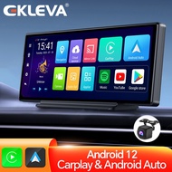 EKLEVA 10.26 "แอนดรอยด์12ระบบ Carplay จอมอนิเตอร์แอนดรอยด์กล้องติดรถยนต์อัตโนมัติ Dash Cam 2 + 32G 5