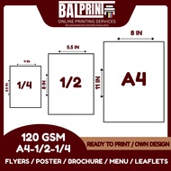 100pcs-FLYERS / POSTER / BROCHURE / MENU / LEAFLETS Print Flyers