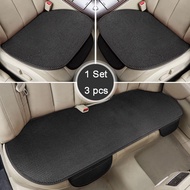 3-piece Car Seat Cover/Universal Linen Seat Cushion/Comfortable Breathable Seat Protector/Fits Myvi 