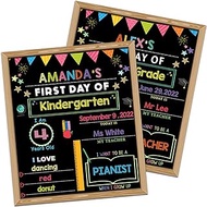 First Day and Last Day of School Chalkboard Sign with Frame,Back to School Board Sign for Kindergarten Elementary School,1st Day of School Photo Prop for Kids/Girls/Boys,14x11inches Double-Sided