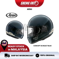 ARAI Concept-XE React Blue Helmet Motor Full Face Original Cafe Racer SIRIM Retro Helmet Vintage Helmet Motorcycle