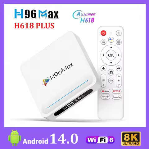 H96 Max H618 Plus Android 14.0 Smart TV Box Allwinner H618 4GB 32GB 128GB TVBOX 4K 8K WIFI6 BT5.4 2.