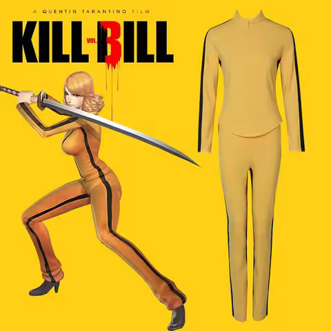 Kill Bill The Bride Beatrix Kiddo Cosplay Costume Kung Fu Jumpsuit for Women Halloween Carnival Mard