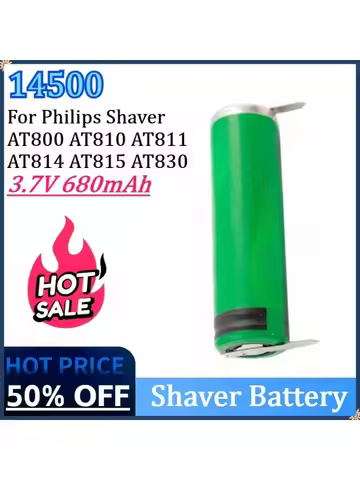14500 3.7V 680mAh Shaver Battery For Philips Shaver AT800 AT810 AT811 AT814 AT815 AT830 AT875 AT880 