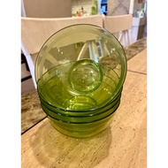 tupperware crystaline green bowl ( 1 set 4 pcs)