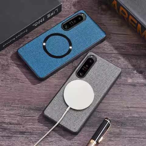 for Magsafe Magnetic Plain Leather Case For Sony Xperia 1 VII Xperia 10 vi 1 vi 10 V 5 V 1 V 1 IV 5 