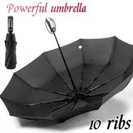 10ribs automatic umbrella wind-resistant large-reinforced folding umbrella  Men Women UV fibrella umbrella