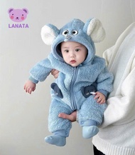 Bodysuit Lông Cừu LANATA cho bé gái trai Body dài tay Hình Voi  cho bé trai bé gái Quần áo sơ sinh b