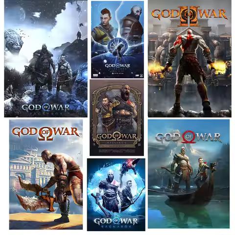 God of War Ragnarok Poster Inspired Hot Kratos Gaming Video Games TV Canvas Poster Funky Home Decor