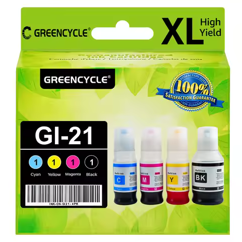 4PK BMCY GI-21 Ink Refill Bottles Compatible for Canon 21 GI-21 GI21 Ink for Canon MegaTank G3270 G3