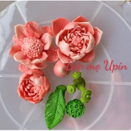 Code HSN7 lightning lotus silicone mold 7 lotus flowers lotus leaves new style lotus stem HSN7