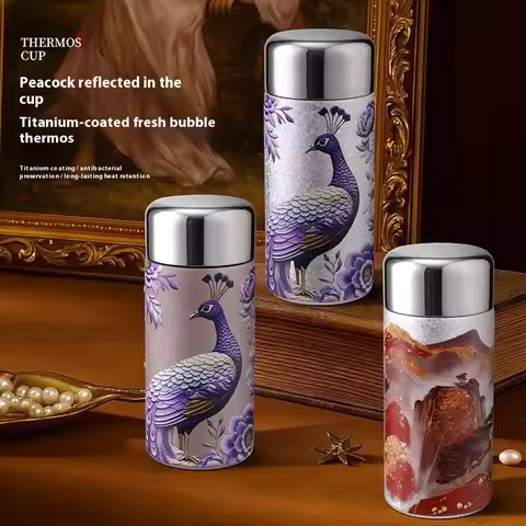 Chinese-style Titanium-coated Health Insulated Cup High Appearance Level Ladies' Pocket Portable Ins