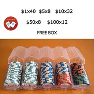 【SG READY STOCK】 100 Chips / Poker Chips Box /Acrylic Transparent Box / Casino Gambling Chips / Stor