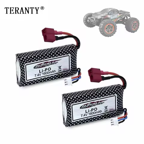 1-5Pcs Original 7.4V Battery For 9125 Remote Control Rc Car Spare Parts 7.4V 1600mAh Lipo Battery XL