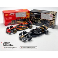 McDonald F1 Themed 1:43 APX GP Racing Car Model, Diecast Collectible Race Car Toy Gift Ready Stock