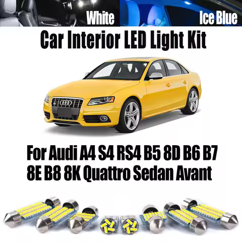 Canbus LED Interior Map Dome Light For Audi A4 S4 RS4 B5 8D B6 B7 8E B8 8K Quattro Sedan Avant Ceili