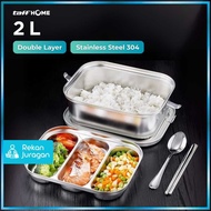 TaffHOME 304 Stainless Steel Lunch Box 2L - HS233