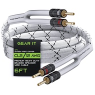 GearIT Premium Heavy Duty Braided Speaker Wire 12AWG 6 Feet Oxygen-Free Copper (OFC) Construction Du