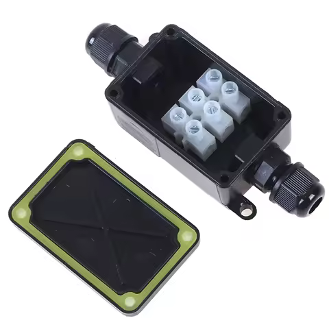 1pc 2 Way Outdoor Waterproof IP66 Electrical Cable Wire Connector Junction Box With Terminal 450V Ju