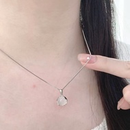🇲🇾 Ready Stock F17 S999 White Chalcedony Silver Necklace 白玉髓银项链