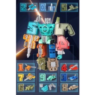 0-9 Transformers Number Robot Toys 10 Pcs Digital Assembly Toys Educational Digital toys Car Toys Gi