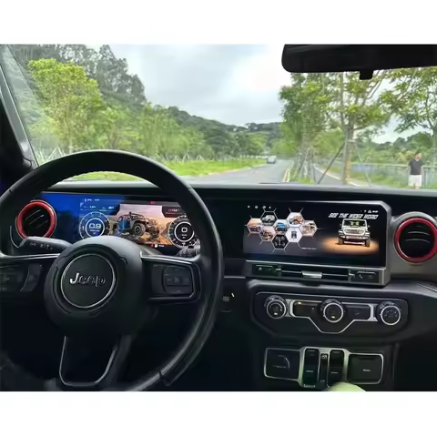 12.3 Inch Dual Screen For Jeep Wrangler JL Rubicon Gladiator 2018 2022 Multimedia Android Car Radio 