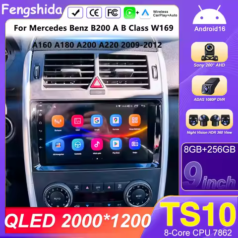 Car Android Radio Carplay For Mercedes Benz B200 A B Class W169 A160 A180 A200 A220 2009-2012 Multim