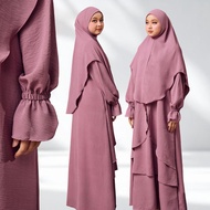 MILYMARYAM Hajar - Set Jubah dan Khimar Wanita Dewasa Pakaian Muslimah Modest Sopan Ready Solat