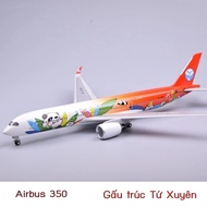 (New Date) Sichuan Airlines Airbus A350 aircraft model simulates Panda passenger plane toy tr
