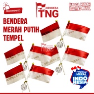 MERAH TNG FLAG Glass Stick-on Flag Car Accessories Red and White Flag Stick-on