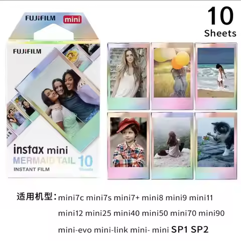 Original Fujifilm Instax Mini Color Film Instax Mini 11 12 MERMAID TAIL Film 10-50 Sheets Capture Me