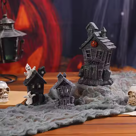 Halloween Pumpkin Haunted House Ornament Resin Props Ornament Desktop Atmosphere Arrangement Creativ
