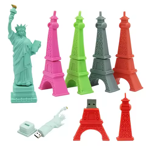 Eiffel Tower Statue of Liberty Shape USB 2.0 Flash Drive Cle Usb Stick 4GB 8GB 16GB 32GB 64GB 128GB