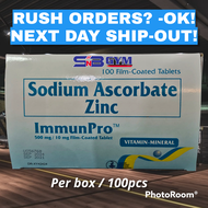 ImmunPro Sodium Ascorbate 500mg+ Zinc 100 caps Immun Pro.