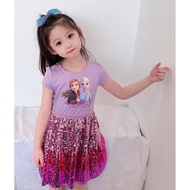 Frozen Dress 8033 Elsa Anna Princess Design Cartoon Dress Ready Stock Malaysia
