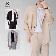BS Korean Style Fashion Short Sleeve Sleeves One Button Casual Blazer For Men
