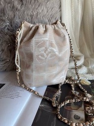 多年正版正貨商標門市現貨 可免息分期 vintage chanel beige   leather vanity bag  bucket bag 水桶袋 鏈 斜咩 袋 上膊  斜咩  中古 復古 古董