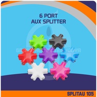 6 Port AUX Jack 3.5mm Audio Splitter Connector Converter Converter
