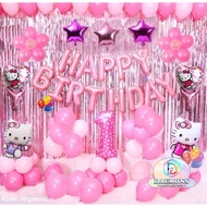 HELLO KITTY DECORATION PACKAGE 6 BIRTHDAY DECORATION/S HAPPY BIRTHDAY DECORATION/S COMPLETE DECORATI