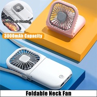 Portable Fan Mini Fan with Folable Handheld USB Rechargeable 3000mAh 2 in 1 Table Desk Small  neck Fan