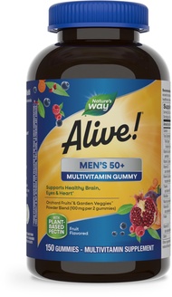 Nature’s Way Alive! Men’s 50+ Daily Gummy Multivitamins, Supports Healthy Brain, Eyes, Heart*, B-Vit