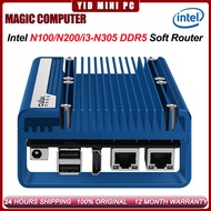 Intel i3 N305 N100 N200 Magic Computer Mini PC 2*10G SFP 2*i226 2.5G DDR5 PCIEx8 2*SATA Proxmox Fire