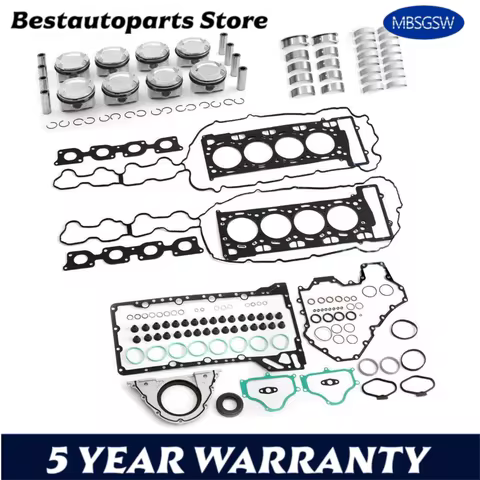 N63 Engine Pistons Gaskets Overhaul Kit 11257613626 11217576760 11247617339 For BMW 750i X5 X6 650i 