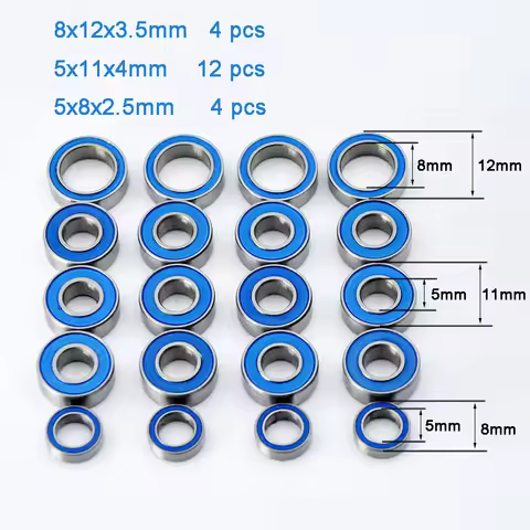 20pcs Miniature Bearing Kit set for Tamiya Upgrade Parts Accessories TT01 TT-01 TT01E TT01D TT02B 1/