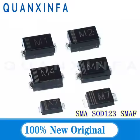 100PCS 1N4007 M7 SMA 1N4002 M2 1N4004 M4 1N4001 M1 1N4007W A7 SOD123FL M7F Schottky Diode