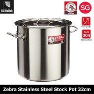 ZEBRA STAINLESS STEEL STOCK POT 32CM