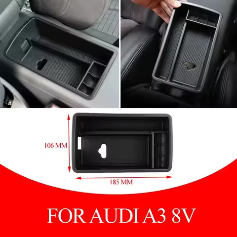ABS Armrest Central Storage Box Container Storage container tray for Audi A3 8V 2014 - 2019 Styling 