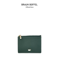 Braun Buffel Ville Coin Holder With External Card Slots In Evergreen